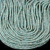 Natural Peruvian Amazonite Gemstone Grade A Micro Faceted Rondelle 4X3MM Loose Beads (P90)