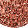 Natural Red White Brecciated Jasper Gemstone Grade A 4X3MM Micro Faceted Rondelle Loose Beads 15 inch Full Strand (80018112-P88)