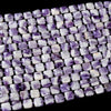 Dogtooth Chevron Amethyst Gemstone 14MM Square Cube Loose Beads (D426)