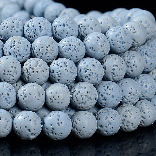 Light Blue Lava Gemstone Round 4MM 6MM 8MM 10MM Loose Beads (D637)