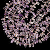 Natural Lavender Amethyst Gemstone Stick Pebble Chip 9-17MM Loose Beads (D714)