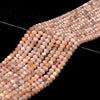 Natural Peach Sunstone Gemstone Grade A Micro Faceted Rondelle 4X3MM 5X3MM Loose Beads (P88)
