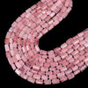 Madagascar Rose Quartz Gemstone 12X8MM Faceted Cylinder Round Tube Loose Beads (D464)