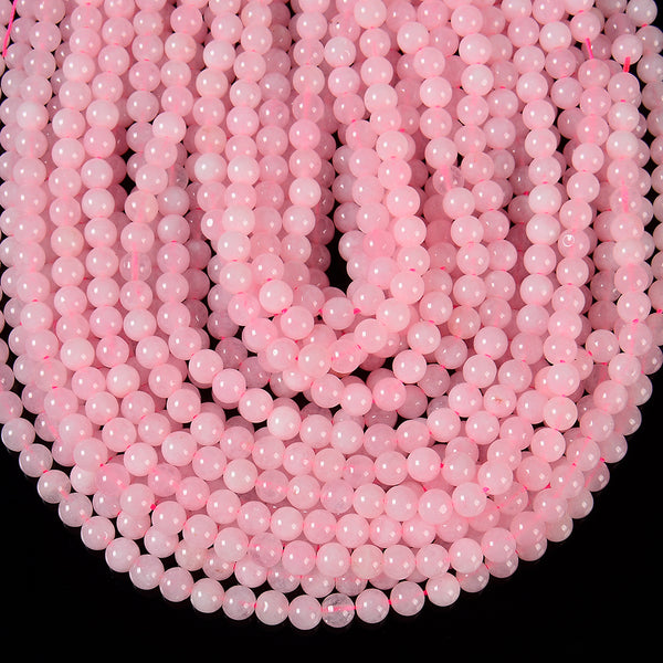 Rose Pink Jade Gemstone Round 6MM Loose Beads 14.5 inch Full Strand (80020209-D627)