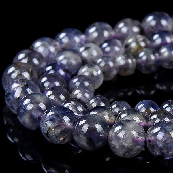 Natural Iolite Gemstone Grade AA Round 3MM 4MM 5MM 6MM Loose Beads (D447)