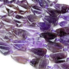 Natural Amethyst Gemstone 20X15MM Twist Rectangle Loose Beads (D425)