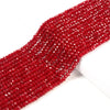 Ruby Red Jade Gemstone Micro Faceted Rondelle 4X3MM 5X3MM Loose Beads (D716)