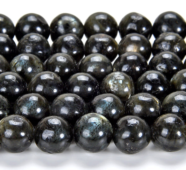 Black Gold Labradorite Gemstone Round 8MM Loose Beads 15 inch Full Strand (80018844-D509)