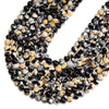 Black Yellow Fire Agate Gemstone Round 6MM 8MM 10MM Loose Beads (D700)