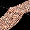 Natural Sunstone Gemstone Grade AA 4MM Micro Faceted Round Loose Beads 15 inch Full Strand (80018232-P98)