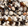 Coffe White Fire Agate Gemstone Round 6MM 8MM 10MM Loose Beads (D706)