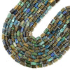 Natural Chrysocolla Azurite Gemstone Faceted Round Tube 12X8MM Loose Beads (D725)