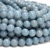 Angelite Blue Color Jade Gemstone Round 8MM Loose Beads 14.5 inch Full Strand (80020092-D618)