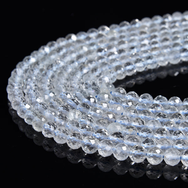 Natural Topaz Gemstone Grade AAA Micro Faceted Round 5MM Loose Beads (P115)
