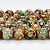 Green Tibetan Dzi Agate Etched Eye Mala Antique Boho Beads Gemstone Round 8MM 10MM Loose Beads (D519)