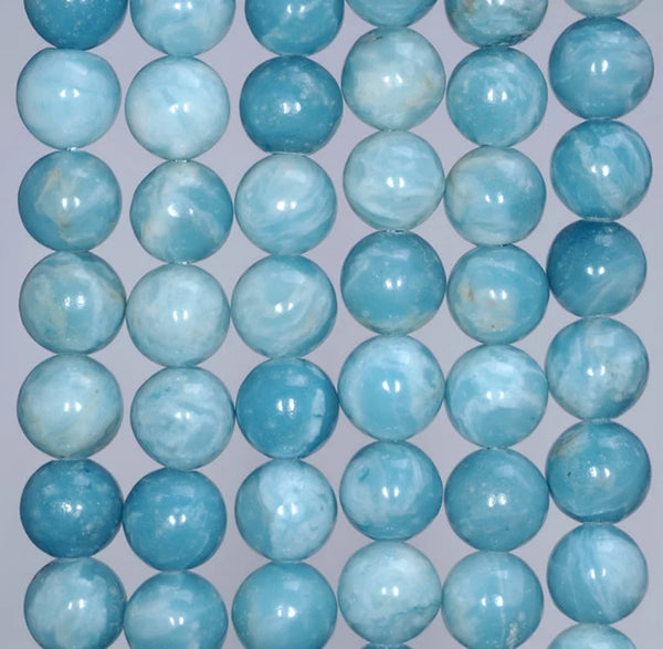 12mm Larimar Quartz Gemstone Grade AAA Sky Blue Round Loose Beads 15.5 inch Full Strand (80005582-921)