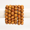 Natural Golden Sandalwood Round Bracelet 6MM 8MM 10MM 12MM 7.5 inch Strand (S58)