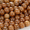 Natural African Senna Siamea Wood Mala Meditation Beads Round 6MM 8MM 10MM 12MM Loose Beads 16 inch BULK LOT (11-W0)