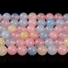 Morganite Color Jade Gemstone Round 8MM Loose Beads 14.5 inch Full Strand (80020103-D619)