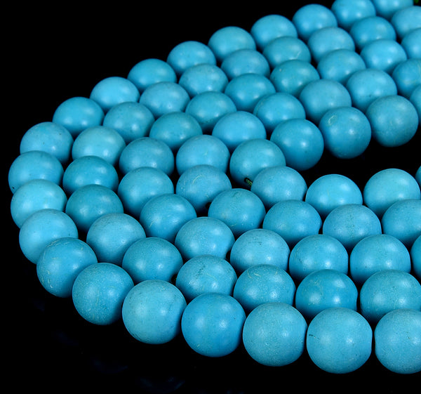 Blue Turquoise Gemstone Round 13-14MM Loose Beads (D550)