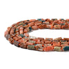Natural Sunstone With Apatite Gemstone Faceted Round Tube 14X8-16X9MM Loose Beads (D641)