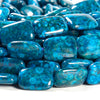 Blue Crinoid Fossil Gemstone Rectangle 18X13MM Loose Beads 7.5 inch Half Strand (80020657-D661)