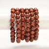 Natural Red Rosewood Round Bracelet 6MM 8MM 10MM 12MM 7.5 inch Strand (S60)