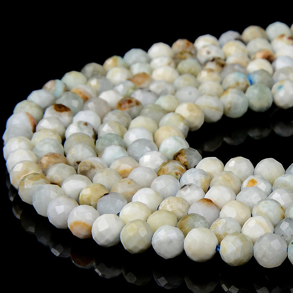 Natural Hemimorphite Gemstone Grade A 4MM Micro Faceted Round Loose Beads 15 inch Full Strand (80018192-P95)