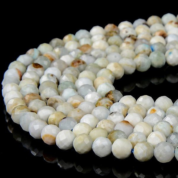 Natural Hemimorphite Gemstone Grade A 4MM Micro Faceted Round Loose Beads 15 inch Full Strand (80018192-P95)