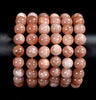 Natural Sunstone Gemstone Round Bracelet 8MM 10MM 7.5 inch Strand (S50)