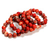 Matte Orange Brown Tibetan Dragon Agate Gemstone Grade AAA Round Bracelet 14MM 8 inch Strand (80021380-S57)