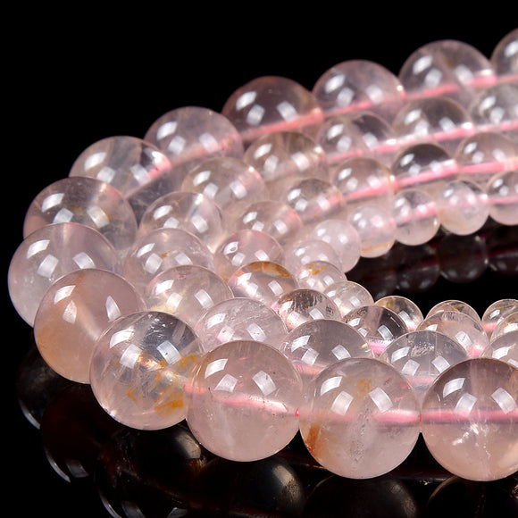 Natural Mozambique Rose Quartz Gemstone Round 6MM 8MM 10MM Loose Beads (D463)