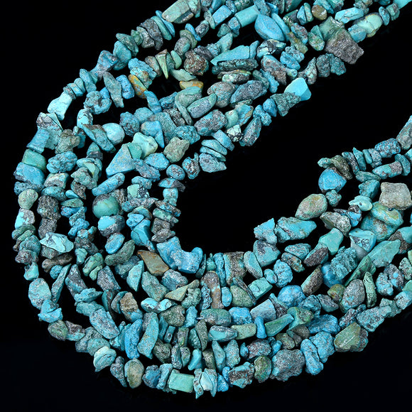 100% Genuine Natural Turquoise Rough Blue Gemstone Pebble Nugget Chip 4-5MM 6-7MM Loose Beads (D429)