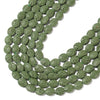 Dark Green Lava Gemstone Oval 10X8MM Loose Beads (D648)