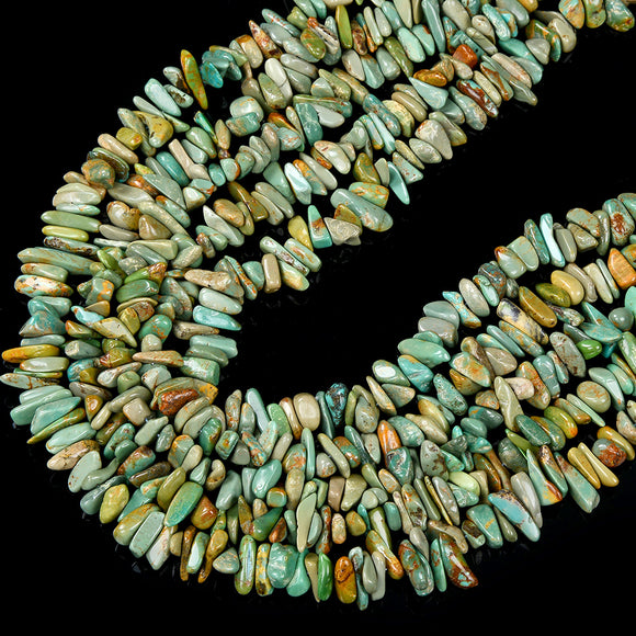 100% Genuine Natural Turquoise Blue Green Gemstone 10-14MM Pebble Nugget Chip Loose Beads (D432)