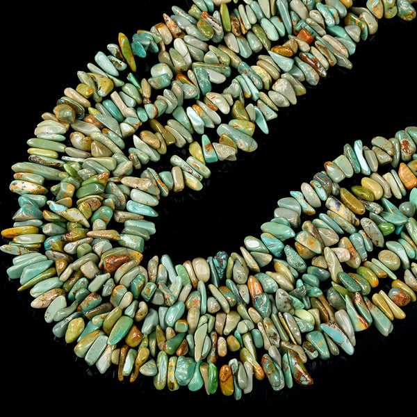 100% Genuine Natural Turquoise Blue Green Gemstone 10-14MM Pebble Nugget Chip Loose Beads (D432)