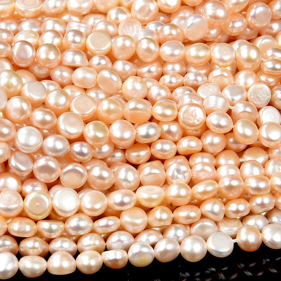 Natural Baroque Freshwater Ivory White Cream Pearl Gemstone Potato Nugget 6-7MM Loose Beads (S29)