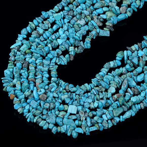 100% Genuine Natural Turquoise Rough Blue Gemstone 4-7MM Pebble Nugget Chip Loose Beads (D430)