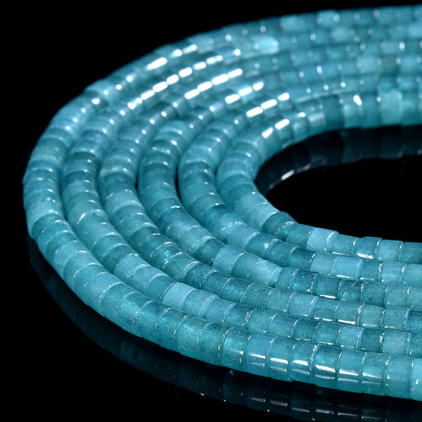Amazonite Blue Jade Gemstone Heshi Rondelle Slice 4X2MM Loose Beads 14.5 inch Full Strand (80019476-P106)