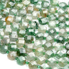 Natural Green Lepidolite Gemstone 10X10MM Micro Faceted Square Loose Beads (D418)
