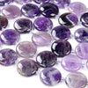 Natural Amethyst Gemstone Round Button 22MM 25MM 28MM 30MM Loose Beads (D421)