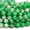 Green Jade Gemstone Faceted Prism Double Point Cut 8MM Loose Beads (D625)