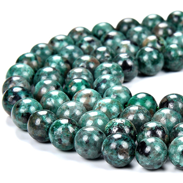 Green Yooperlite UV Reactive Gemstone Round 8MM Loose Beads (D484)