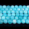 Light Blue Jade Gemstone Facetecd Round 8MM Loose Beads (D632)