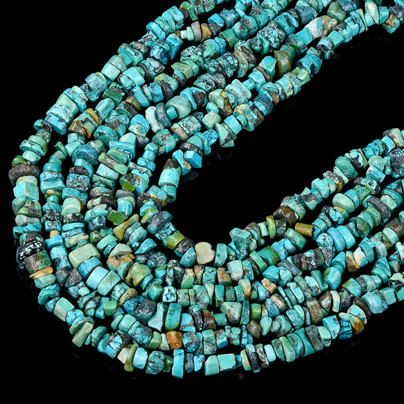 100% Genuine Natural Turquoise Blue Green Gemstone Pebble Nugget Slice Chip 4MM 7-9MM 8-10MM Loose Beads (D428)