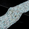 Natural Dominican Larimar Gemstone Grade AA 4MM Micro Faceted Round Loose Beads 15 inch Full Strand (80018193-P95)
