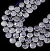 Natural Amethyst Gemstone 20MM Faceted Round Button Loose Beads 15.5 inch Full Strand (80017661-D423)