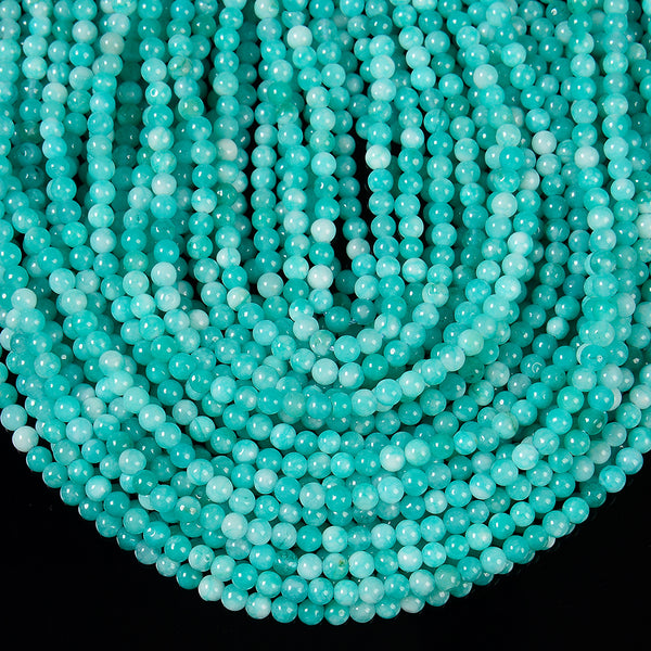 Amazonite Green Color Jade Gemstone Round 4MM Loose Beads 14.5 inch Full Strand (80020070-D616)
