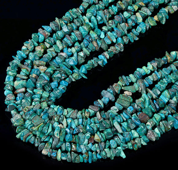 100% Genuine Natural Turquoise Blue Green Gemstone 5-8MM Pebble Nugget Chip Loose Beads (D430)