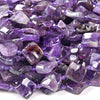Natural Amethyst Gemstone 15MM Twist Rhombus Loose Beads (D425)